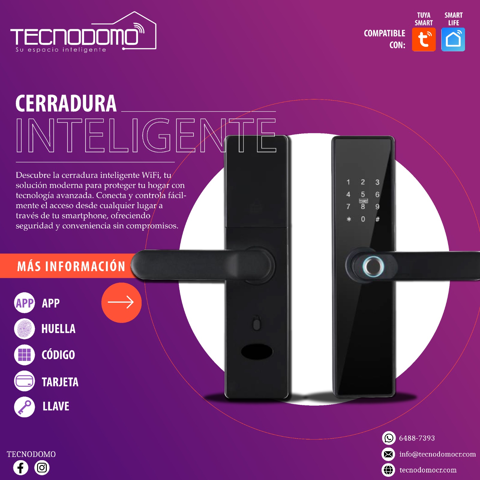 Cerradura inteligente WiFi electrónica