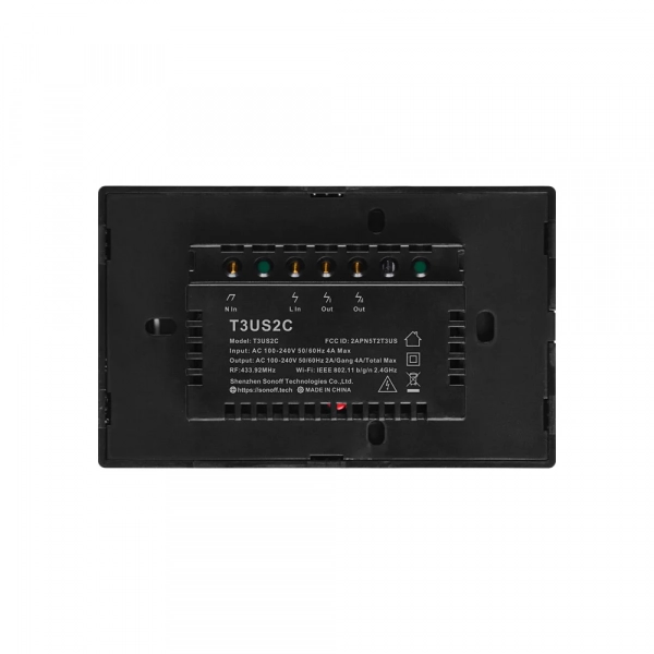 Apagador Sonoff TX Negro T3US2C - Imagen 3