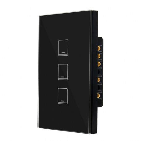 Apagador Sonoff Híbrido Negro WiFi 3 canales