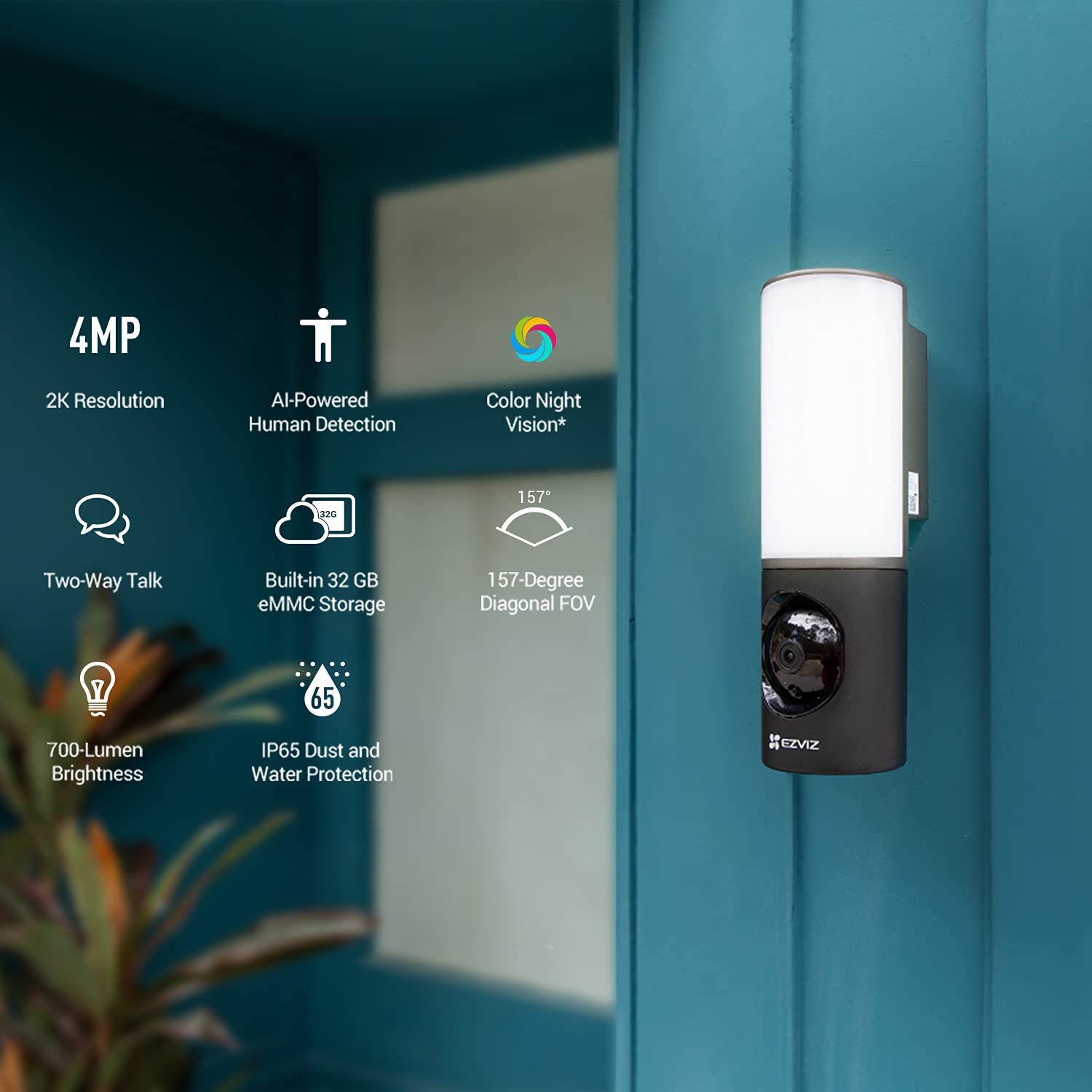 Cámara WiFi EZVIZ LC3 4MP Exterior con lámpara - Imagen 2