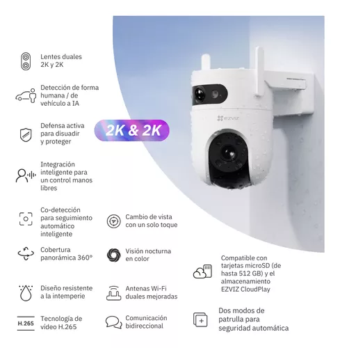 Cámara WiFi EZVIZ H9C doble lente 2k & 2k Robótica Exterior - Imagen 9