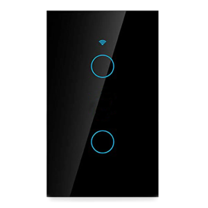 Apagador inteligente WiFi negro de 2 canales Hibrido | Tuya Smart - SmartLife