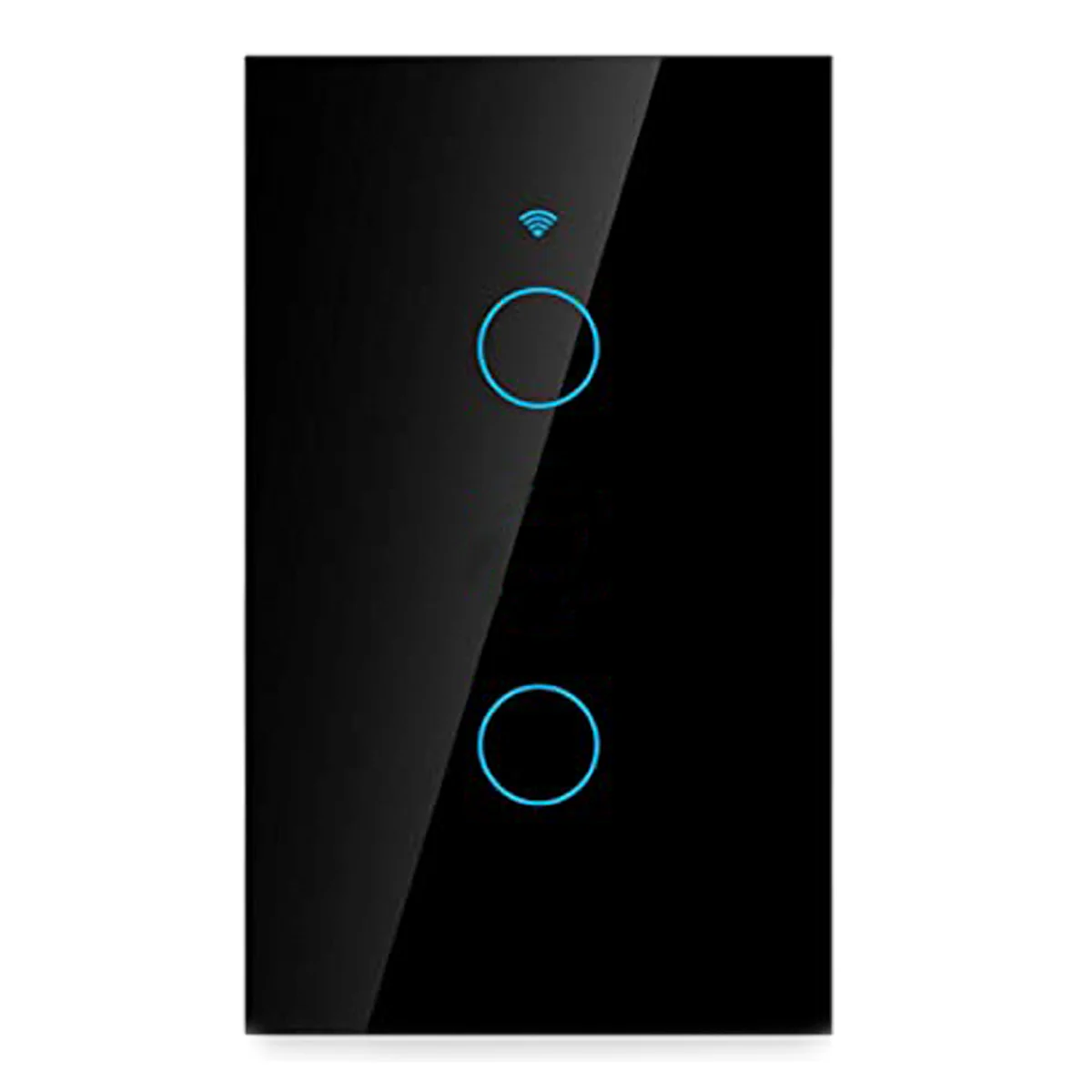 Apagador inteligente WiFi negro de 2 canales Hibrido | Tuya Smart - SmartLife