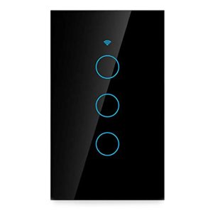 Apagador inteligente WiFi negro de 3 canales Hibrido | Tuya Smart - SmartLife